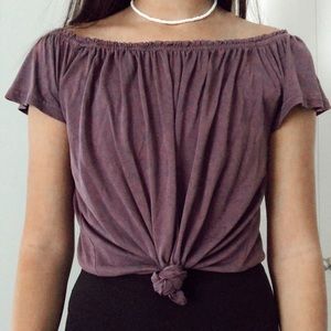 off the shoulder purple top from charlotte russe!